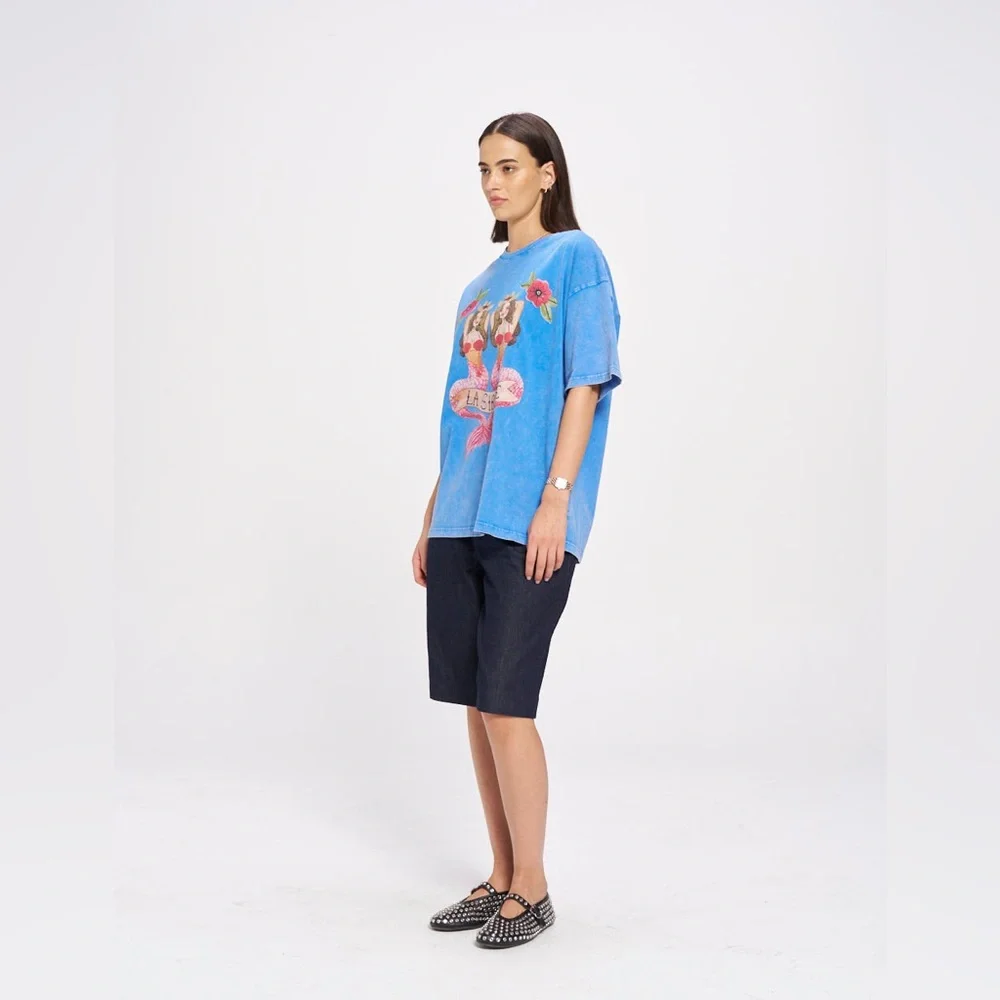 MAKU “Mermaid La Sirene” Oversized Graphic Tee | Size L - Picture 3 of 6
